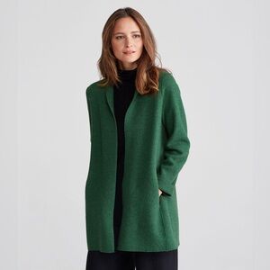 Ellen Tracy 100% Wool Open Front Coat Jacket